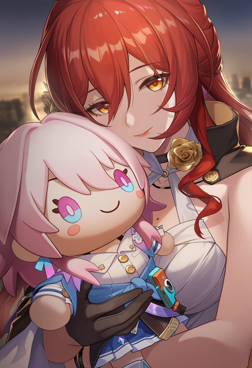 ferallova's tweet image. 🧸🩷💜
#Stelle #himeko #HonkaiStarRail #Dolls