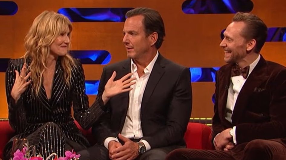 s0phieStudies's tweet photo. Tom Hiddleston couldn't hide his awkwardness on The Graham Norton Show as Laura Dern shared stories about her close friend (and his ex) Taylor Swift!   https://t.co/MPGX9RWmvS https://t.co/IiIrGVWLis
