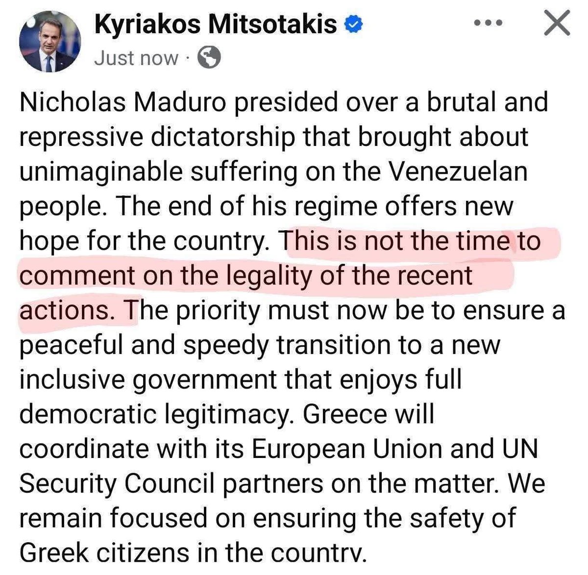 Με μεγάλη μου χαρά διαπίστωσα σήμερα στον πρωινό καφέ ότι οι φίλοι νεοδημοκράτες μουτζώνουν όλοι ομαδικά προς το Μαξίμου. Ο σφουγγοκωλάριος του Τράμπ μάλλον θα τα βρει σκούρα.

#Βενεζουελα 
#NicolasMaduro 
#Καρακας