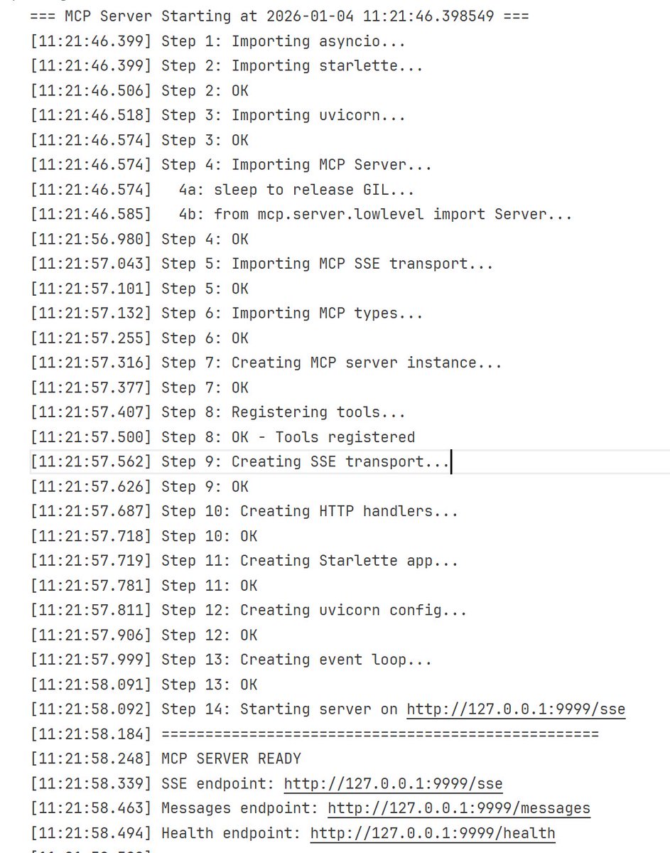 The MCP Python library can take up to 20 seconds to start, while PyQt5 - a heavyweight graphics library initializes in under a second. That’s not what I thought the AI future would look like. Something is seriously wrong here.