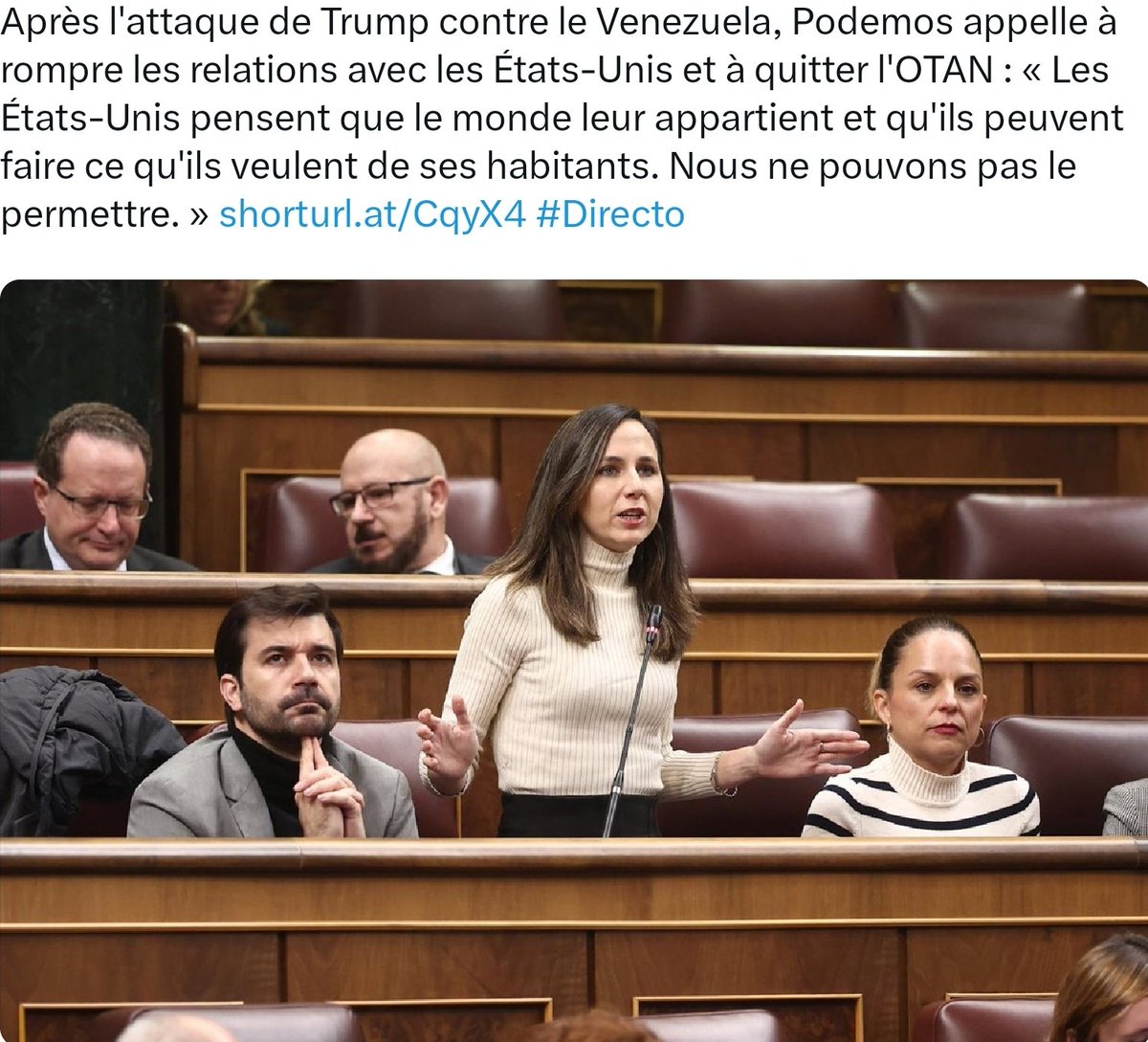 La France doit aussi suivre cette position, condamner Washington, rompre les relations diplomatiques et militaires, et sortir immédiatement de l'Otan... 😏 <a href="/jnbarrot/">Jean-Noël Barrot</a>