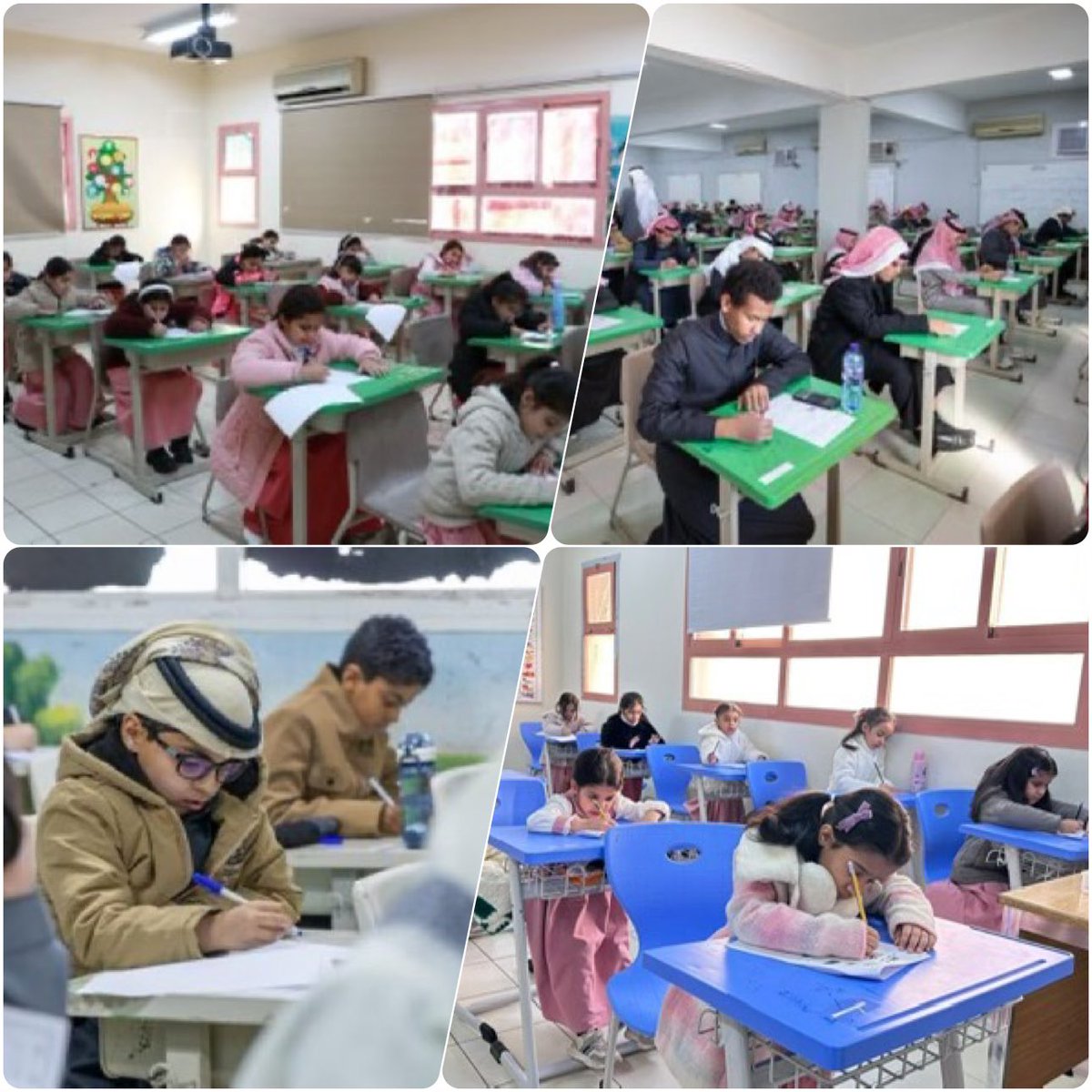 وسط أجواء ملؤها التفاؤل والطموح.. انطلاقة منظمة لليوم الأول من الاختبارات في مدارس #تعليم_حائل. 📝✨

شهدت القاعات التزاماً رائعاً وحماساً ملموساً من طلابنا وطالباتنا، يعكس وعيهم واستعدادهم لتحقيق أفضل النتائج. 📐📈
كل الدعوات لهم بالتوفيق والسداد وفرحة النجاح. 🤲🌟
#حائل