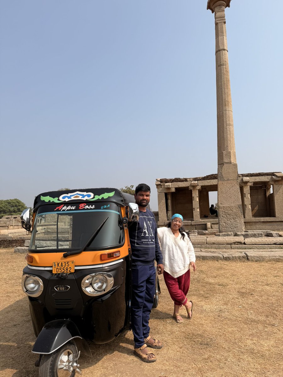 If you ever travel to #Hampi, I suggest you to take an #Auto for the local sightseeing. The ruins spread over 35kms will require an expert to show you around. 
Naik (9380170622) my auto driver, who in the past three days has become more like a brother is too good. His patience