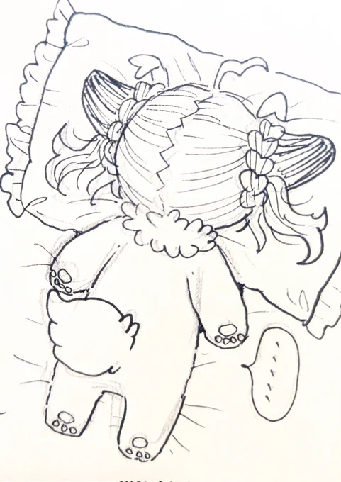 拗ねてうつ伏せになっちゃった夢ちゃん 