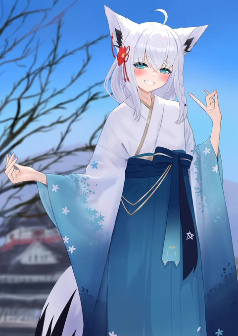 明けましておめでとうございます! 今年もよろしくお願いします! #絵フブキ