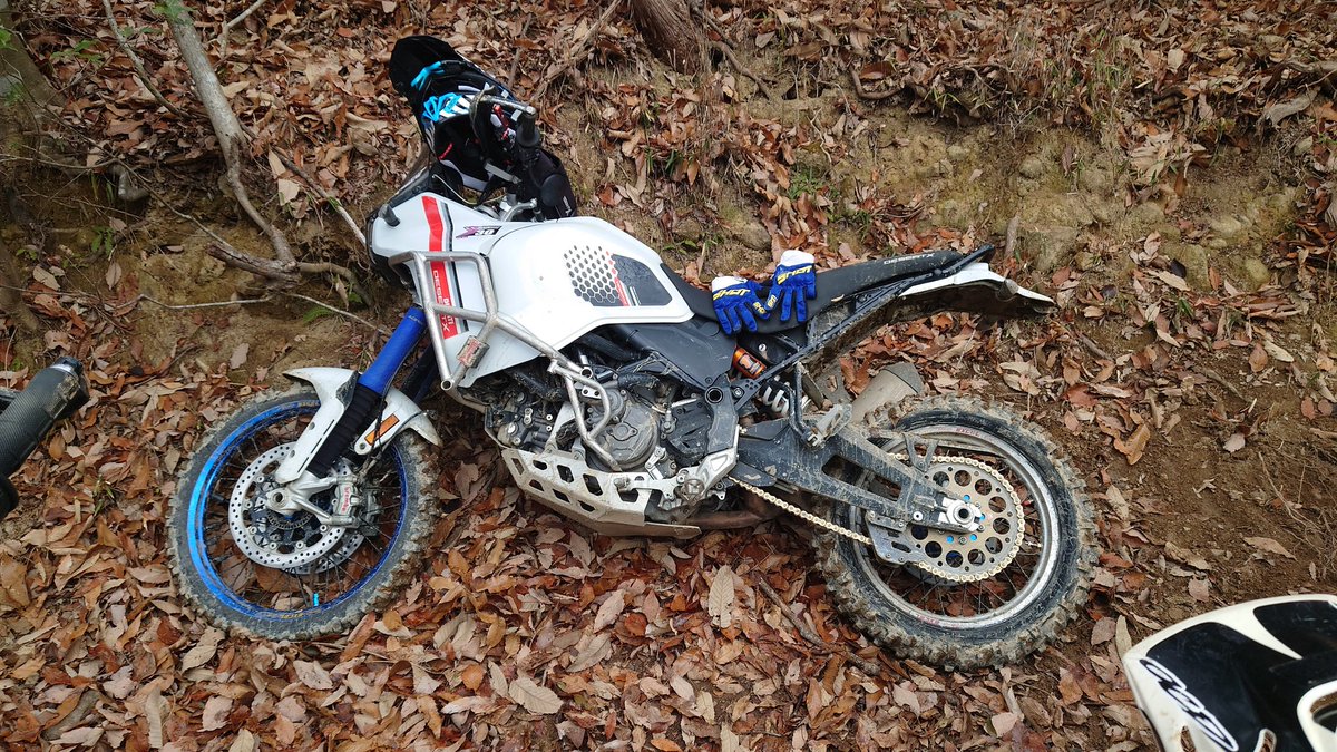 Cat_parallel's tweet image. 今日の林道
・ジャンプスターターカーニバル
・トリッカーのシート外れる
・大型にサイドスタンドはいらない
・初めての牽引で引っ張られる
・難易度高い林道を攻める
・1回転