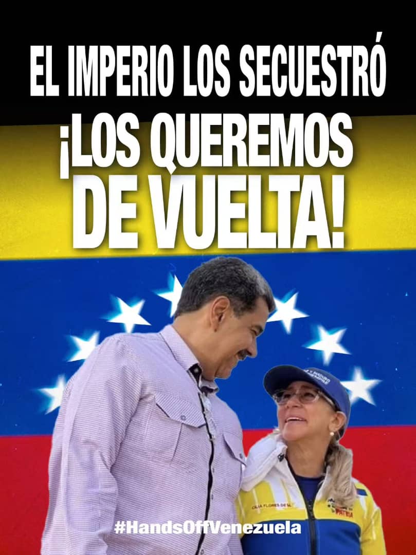 JosefaPrimera's tweet image. En este momento crucial: prohibido dejar solo al Presidente. La unidad revolucionaria es absoluta. 

Sin fisuras, sin divisiones
#TrumpLosSecuestró 
#PuebloALaCalle