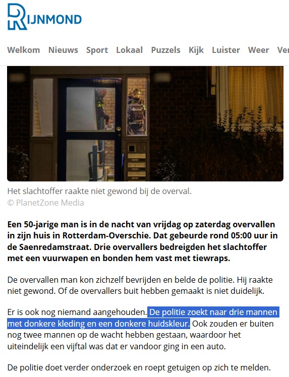 Brute overval in Rotterdam-Overschie