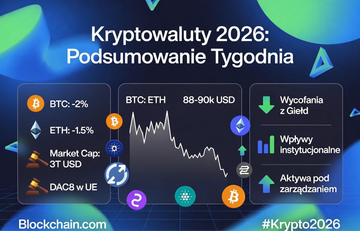 CryptominingP's tweet image. 🪙 Krypto 2026 – tydzień 1: BTC stabilny 88-90k USD ETH &amp;gt;3k USD Market cap ~3T USD
Outflows ETF, ale instytucje akumulują. UE: start DAC8!
Analiza + prognozy 👇 

cryptomining.com.pl/kryptowaluty-2…

#Bitcoin #Ethereum #Krypto2026 #DAC8