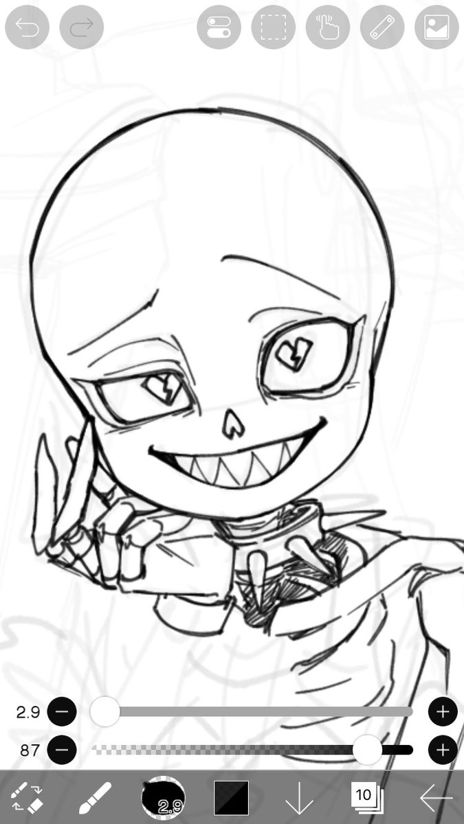 mutainym's tweet image. 大人びたスタイリッシュなAUサンズを、如何にしてスタイリッシュな印象を崩さないまま元がサンズであることがちゃんとわかるようにデフォルメできるかを考えながら描くのは楽しい