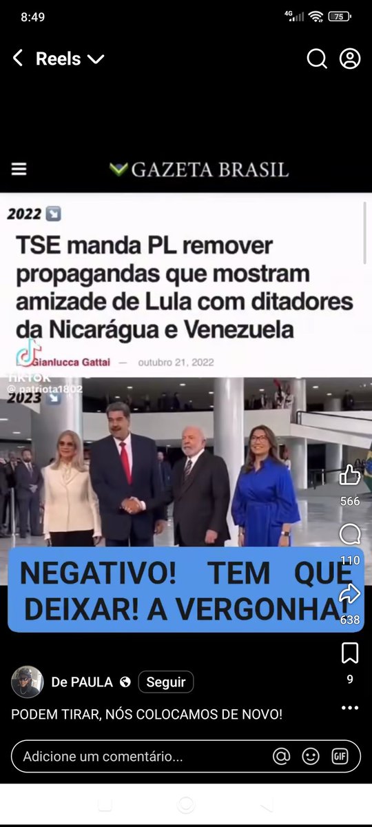 Não é possível que mandaram tirar