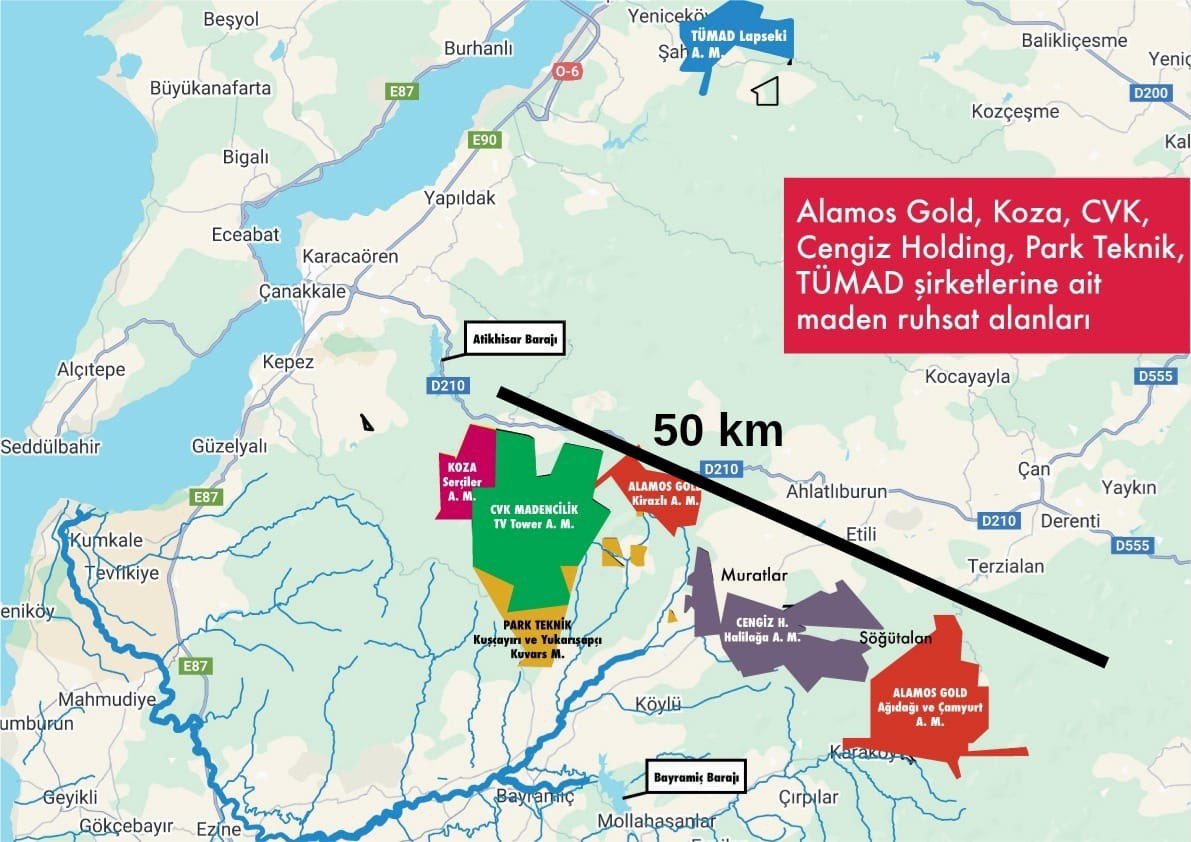 solcugazete60's tweet photo. Kazdağları'nda kuş uçuşu 50 kilometrelik bir alanda siyanürlü altın madeni projeleri planlanıyor. Alamos Gold'un rehabilitasyon sözü tutulmadı, sahalar başka şirketlere devredildi.

Yıllardır "koruyun" denilen Kazdağları, AKP eliyle maden şirketlerine açılırken su kaynakları ve yaşam açıkça risk altına sokuluyor.