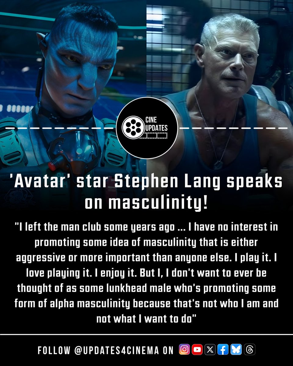 Updates4Cinema's tweet photo. ‘Avatar’ star Stephen Lang speaks on masculinity!

(via @EW)

#StephenLang #Avatar #Masculinity #ActorQuotes https://t.co/Qpz64SJpbR