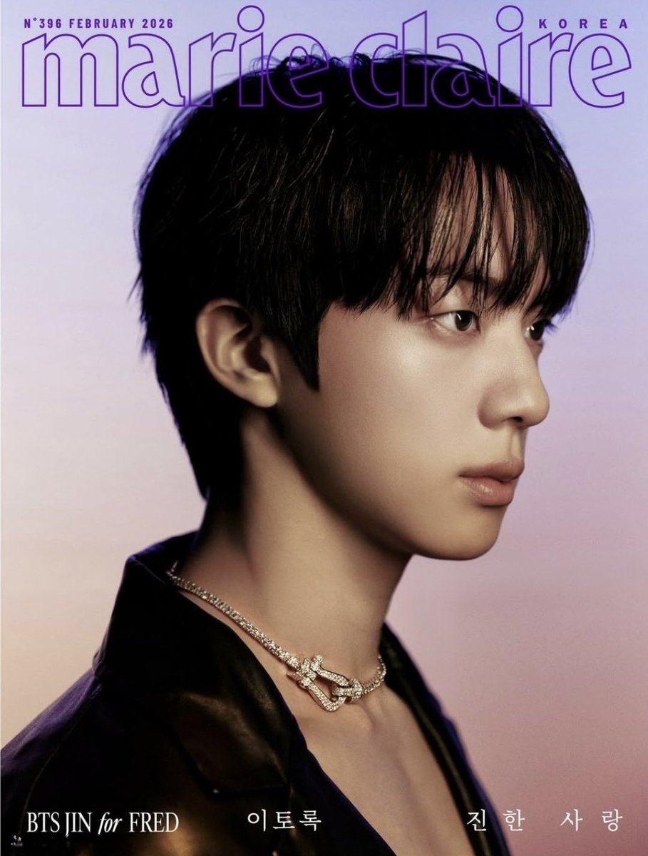 JIN delivers a devastating face economy with otherworldly perfection, no flaws, no mercy, just visuals beyond reality for Marie Claire Korea.