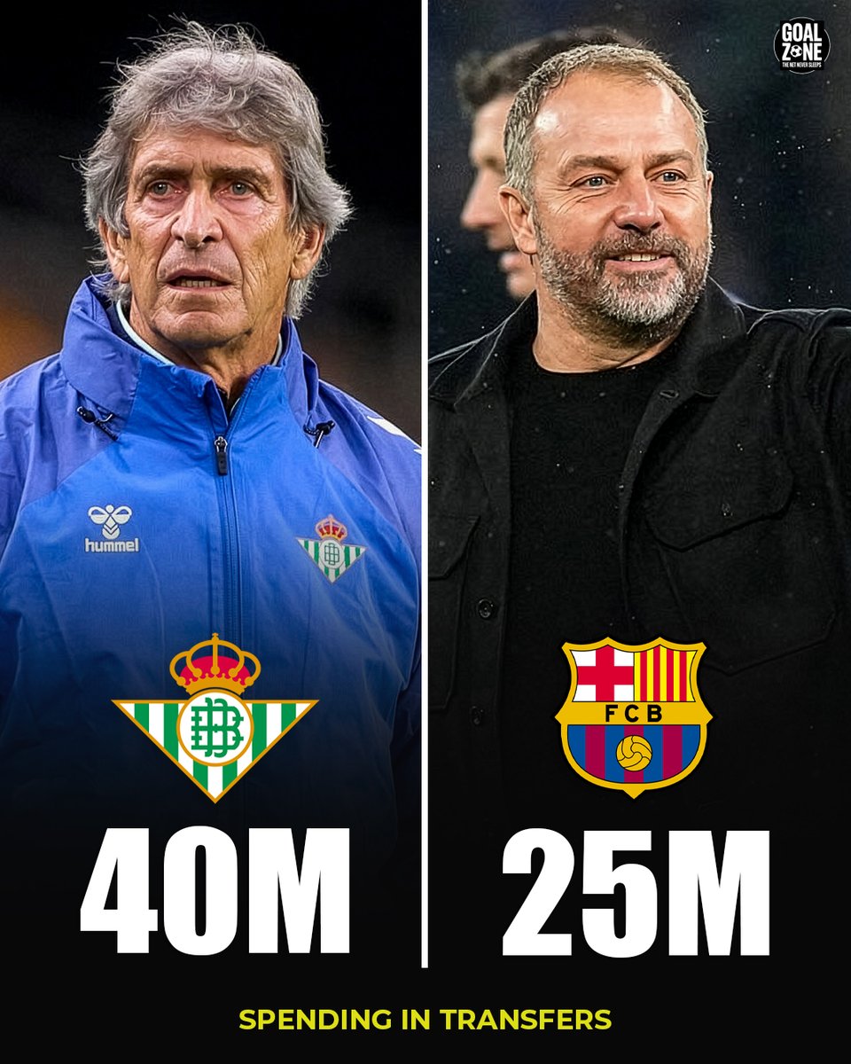 🚨| Hansi Flick leads the league despite spending less than even Real Betis.😳