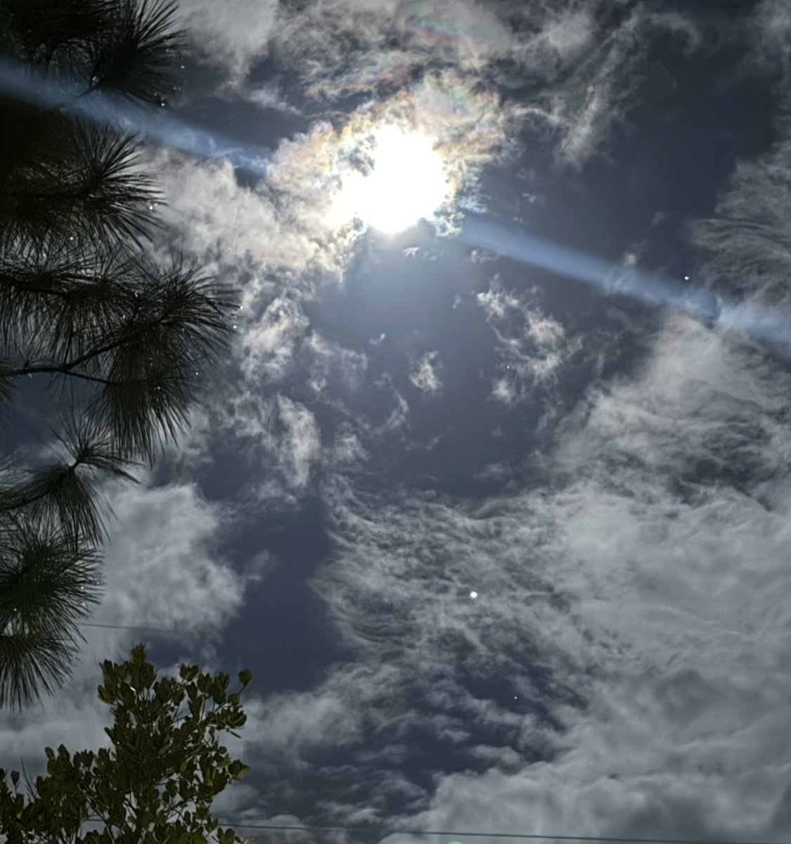 SamsaraSings's tweet image. The Wolf Moon behind clouds. Haunting. Beautiful.