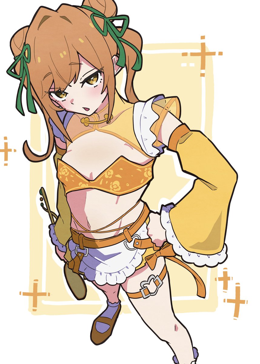 pizzayanoPunch's tweet photo. #100カノファンアート 
ﾎﾟｯﾌﾟｱｯﾌﾟの唐音
こんな季節にそんな格好してたらぽんぽん冷えちゃうヨ〜って感じの絵 https://t.co/W4JkaPEQOl