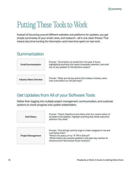 ericw_ai's tweet image. Perplexity literally dropped a 42-page masterclass on productivity