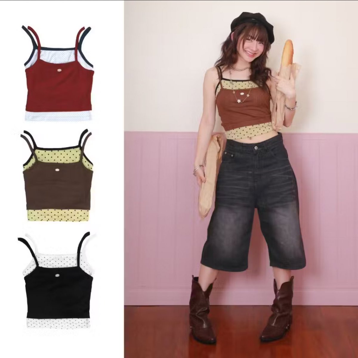 moveonstuff's tweet image. 𐙚 Kome’♡ เสื้อสายเดี่ยว 2 เลเยอร์ 
 390 baht (สีน้ำตาล/เขียว)

🤎price /265.- 
ใหม่มาก ไม่มีตำหนิ  ราคาคุ้ม✨

Size : S - chest 23-37” length 17.5” armhole 16-19”

#ส่งต่อkome #ส่งต่อkomegirls #komegirls #ส่งต่อเสื้อผ้ามือสอง #komeส่งต่อ