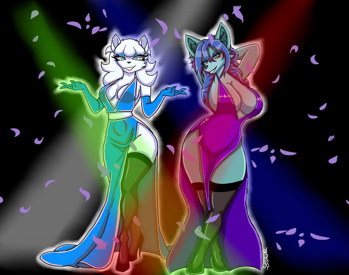 Sg0mbr0's tweet photo. [Commission] Trot &amp; Blurse (^ω^) 
Shining stars on stage >W<! Comm for fox my friend :3
#anthro #furry #pokemon #pokemorph https://t.co/Eypqge94Sa