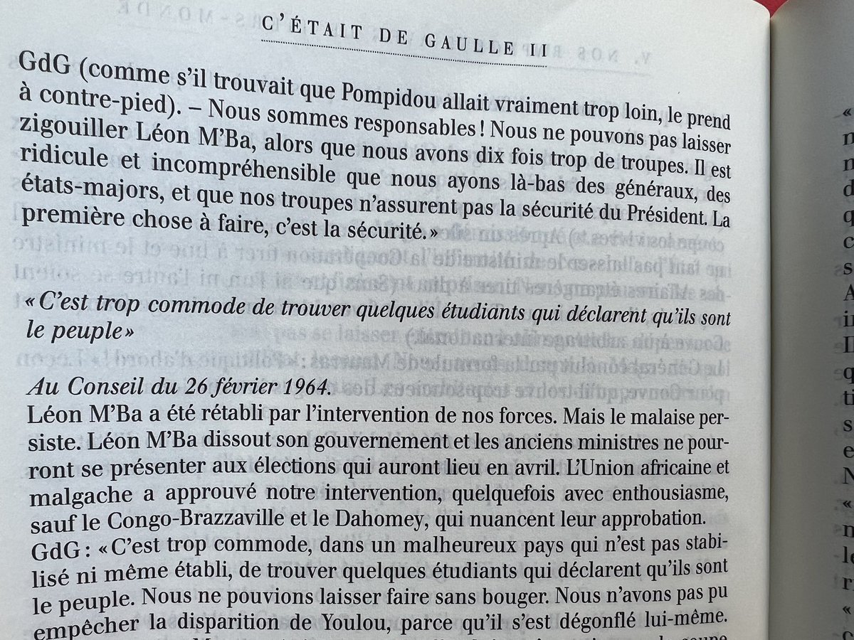 DariusRochebin's tweet image. Pompidou: «Le Gabon n'a pas d'existence économique propre! Ce qui existe, c'est le bois, français, le pétrole, français, le fer, français.»

L’intervention de 64 comme d’autres ensuite, la France assumant alors sa zone d’influence au mépris du droit-une rupture étant 2023, Niger,…