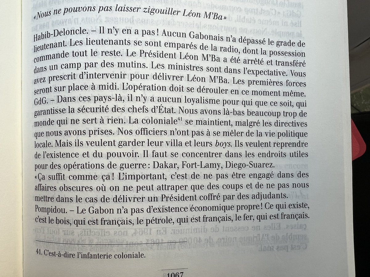 DariusRochebin's tweet image. Pompidou: «Le Gabon n'a pas d'existence économique propre! Ce qui existe, c'est le bois, français, le pétrole, français, le fer, français.»

L’intervention de 64 comme d’autres ensuite, la France assumant alors sa zone d’influence au mépris du droit-une rupture étant 2023, Niger,…