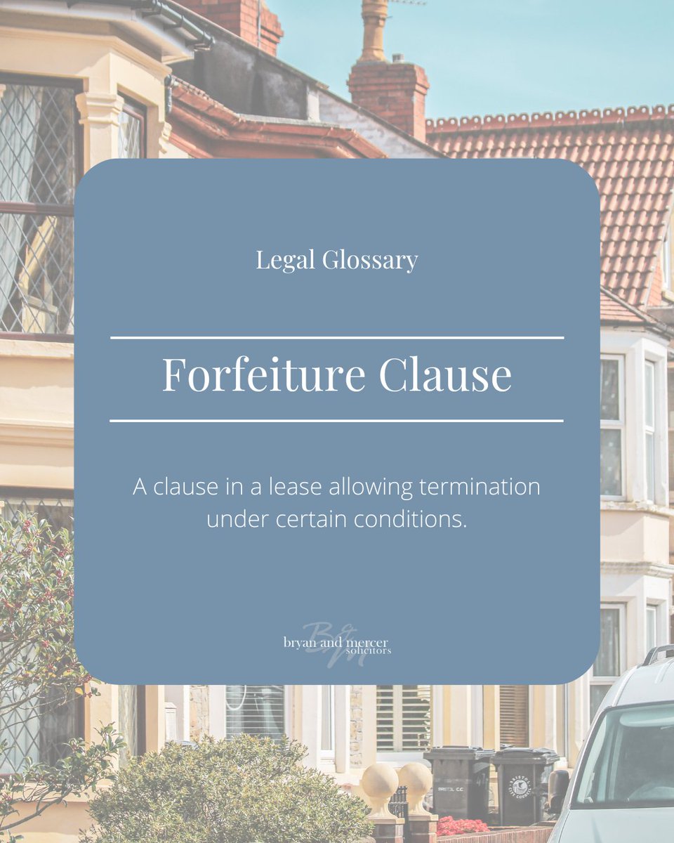 It’s a clause in a lease allowing the landlord to end the lease if certain conditions are breached (like unpaid rent).
Your solicitor ensures you understand your rights before you buy. ✅

#Conveyancing #Leasehold #PropertyLaw #BryanAndMercer #UKSolicitors