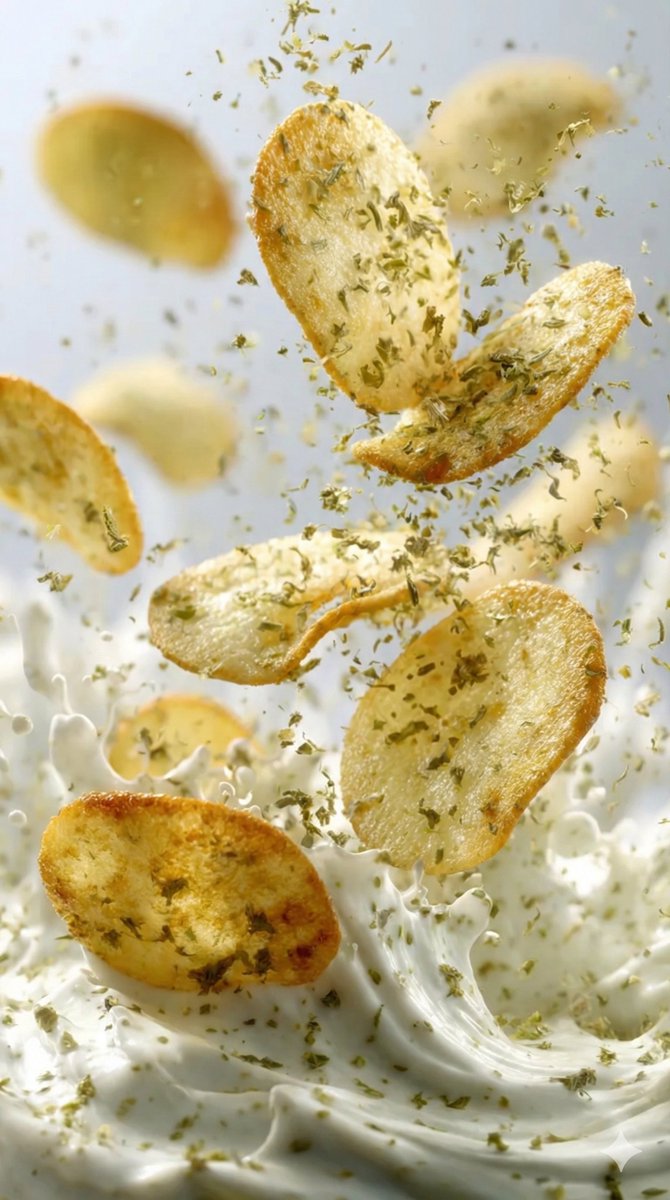 YaseenK7212's tweet image. A Slow motion shot of chips 🤯 Gemini Nano Banana 3.0

Prompt:

{
  "project_configuration": {
    "shot_type": "macro_slow_motion",
    "global_settings": {
      "aspect_ratio": "9:16",
      "chaos_weight": 15,
      "color_profile": "high-key",
      "environment": {…