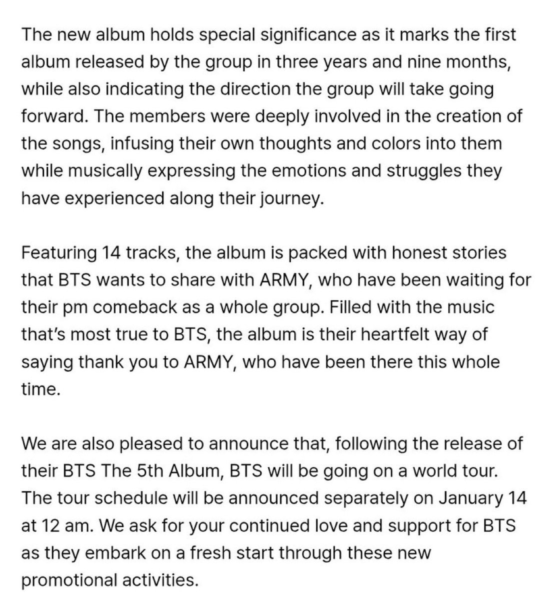 howtopavetheway's tweet image. “BTS The 5th Album’ün çıkışı ve dünya  turunun başlangıcına dair bazı detayları paylaşmaktan büyük mutluluk duyuyoruz.

Yeni albüm, grubun üç yıl dokuz ay sonra çıkardığı ilk albüm olması nedeniyle özel bir anlam taşıyor. Aynı zamanda grubun bundan sonra izleyeceği yönü de ortaya…