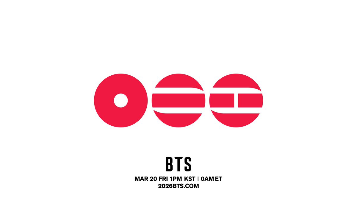 btschartsdailyc's tweet image. [NEWS] #BTS 5th Album Release and World Tour Announcement

- Pre-Order Opening Date: From 11 am, Friday, January 16, 2026 (KST)
- Release Date: 1 pm, Friday, March 20, 2026 (KST)

🏟️The tour schedule will be announced separately on January 14 at 12AM KST
