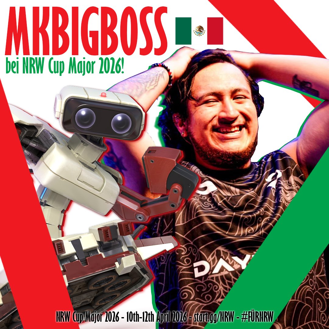 NRWCup's tweet image. The next announcement is going to be a really big one. Please welcome to NRW Cup Major 2026: MKBigBoss from Mexico! 🇲🇽 

Ranked #48 in the world at the time of this post, he will be one of the favorites for the tournament. Can you stop him?

Sign up now! ✍️