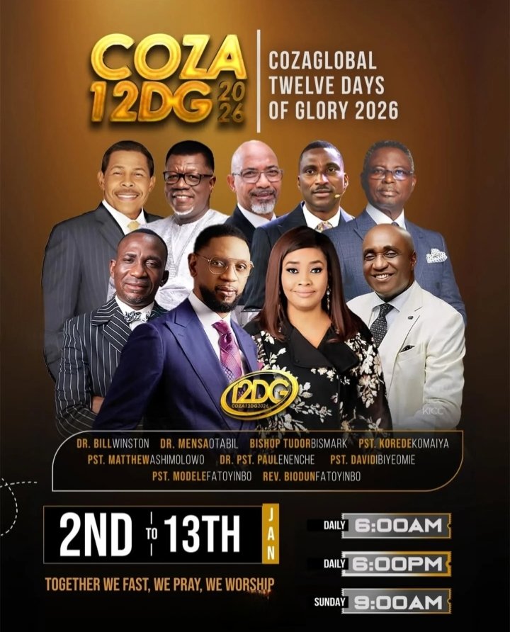 I want to personally invite you for the ¹²DG ²⁰²⁶.
You can also tune in online on YouTube; #COZAGLOBAL. 
GOD BLESS YOU!