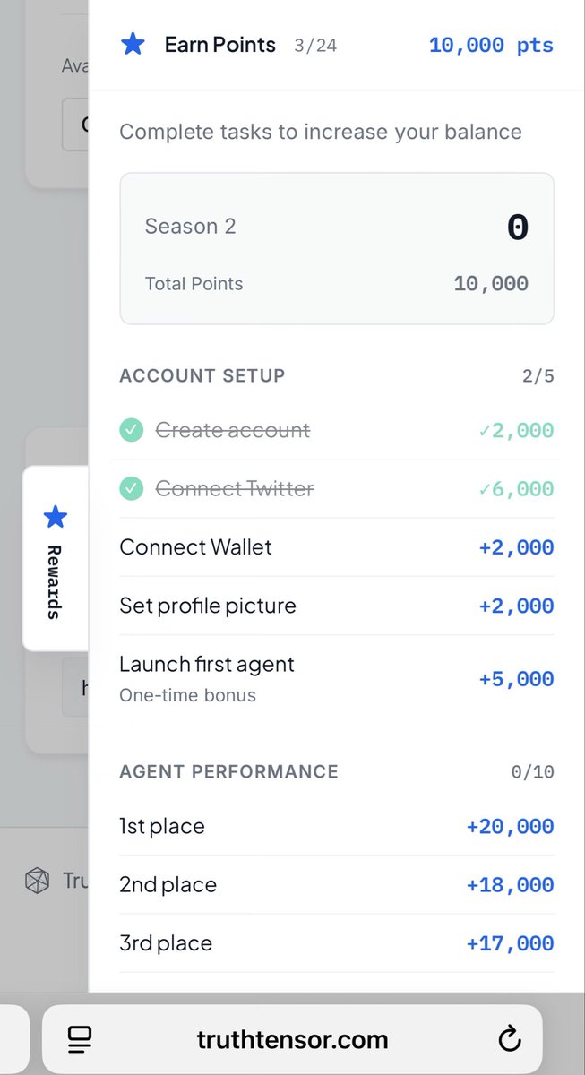 .<a href="/inference_labs/">Inference Labs</a> season 2 is live.

Raised: $6.3m

▪️Head over to: truthtensor.com/signup?ref=TRU…

▪️Create an account with your email.

▪️Create an AI agent to help you trade polymarket

▪️Connect your wallet 

▪️Complete all available tasks

Points for trading will be distributed once
