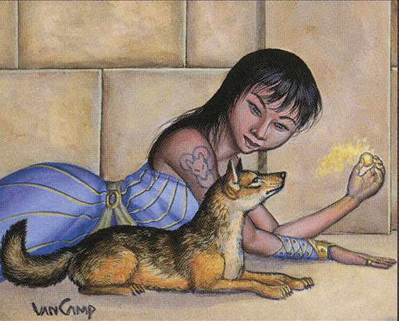 Today is day 116 of 365 of posting beautiful art featured in the Premodern format. #Premodern #PremodernMTG #MTGArt

Card: Jackal Pup 
Release: Tempest (1997)
Art by: Susan Van Camp