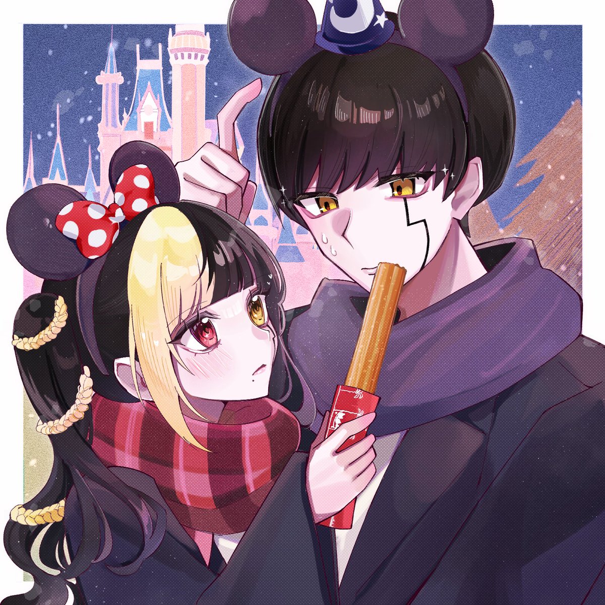 pakowanko's tweet photo. 無償企画の夢絵完成しました୨୧ 
設定から構図まで好き勝手描かせて頂きました！
1月も気力があればしたいなと思っているので、ぜひ参加してください🙌🏻︎💕 https://t.co/rYPYLlXOCS