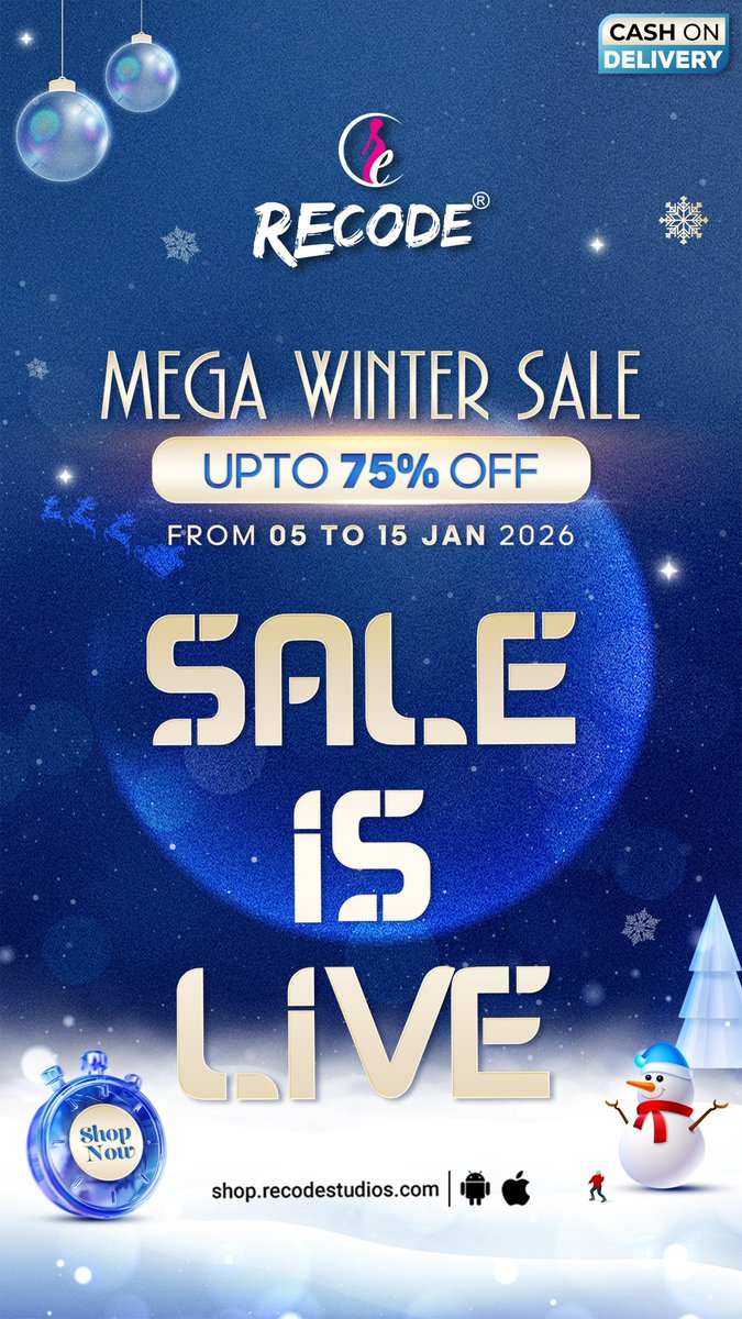 shop.recodestudios.com

Glow season starts now 💖
Recode Mega Winter Sale *Early Access is LIVE*— up to 75% OFF!
Cart it before it’s gone ✨

05th–15th January 2026