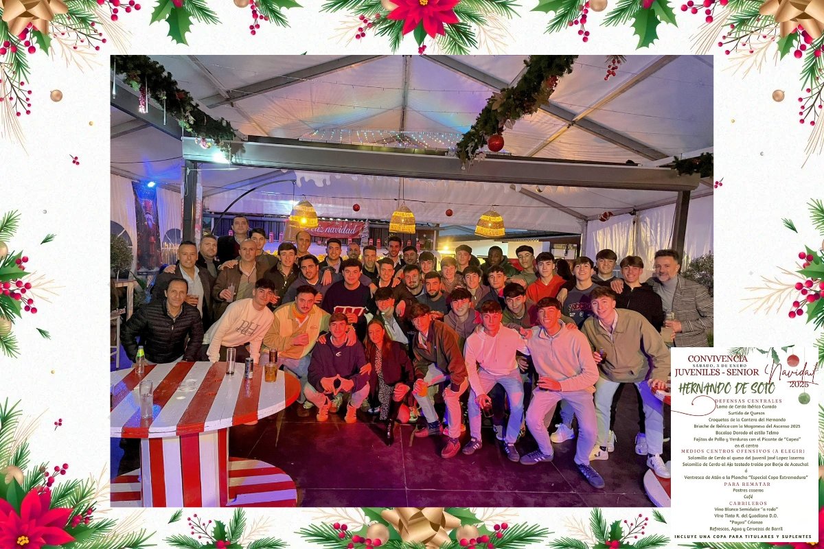 🎄 Comida de Navidad del Club 🎄
Ayer celebramos nuestra tradicional comida de Navidad, un momento muy especial para compartir, disfrutar y seguir fortaleciendo la gran familia del Hernando de Soto🍍