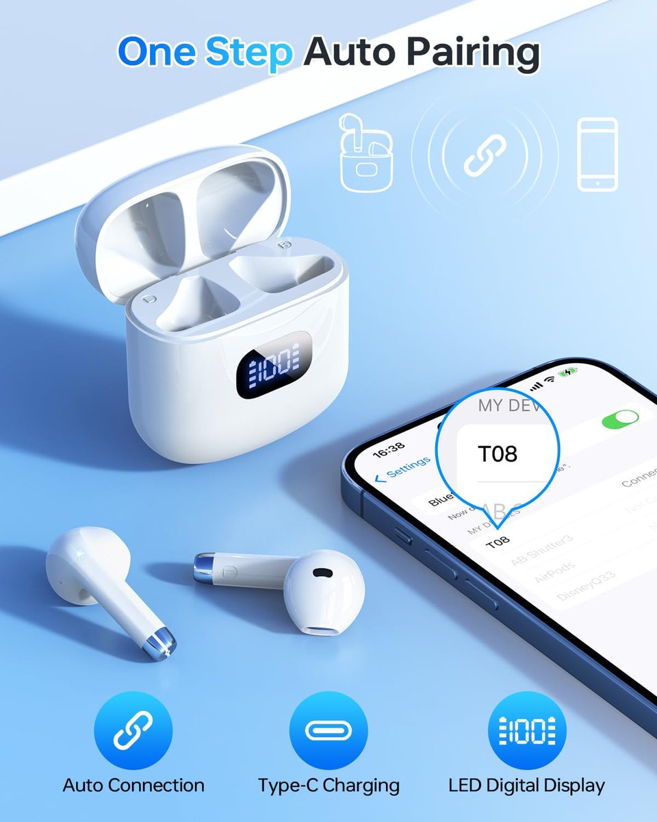 BdSuitable's tweet image. Wireless Earbuds Bluetooth 5.3 Headphones, 40Hrs Playback Stereo Ear Buds with LED Display Charging Case IPX7 Waterproof in-Ear Earphones with Mic for Phone Tablet Laptop Sports, White, Price-$16.13
Buy Now-amzn.to/49mG3fs