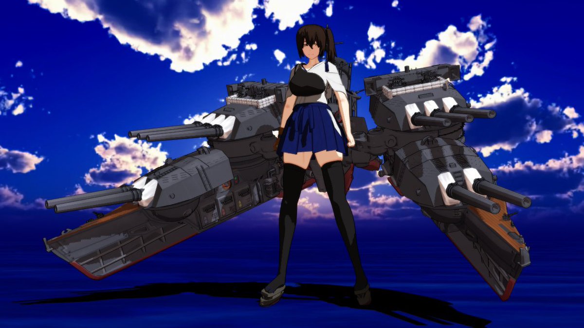 minsincostan10's tweet image. #MMD艦これ 
#艦これ 
#MMD
@TaKuToNaNaGi 式加賀さんに長門改ニの艤装を取り付けてみました。
ナナギさん家の加賀さんは目が鋭くてカッコいい！
