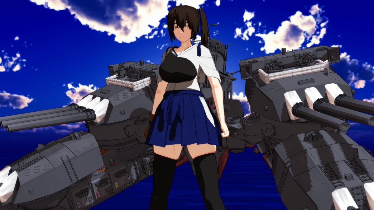 minsincostan10's tweet image. #MMD艦これ 
#艦これ 
#MMD
@TaKuToNaNaGi 式加賀さんに長門改ニの艤装を取り付けてみました。
ナナギさん家の加賀さんは目が鋭くてカッコいい！