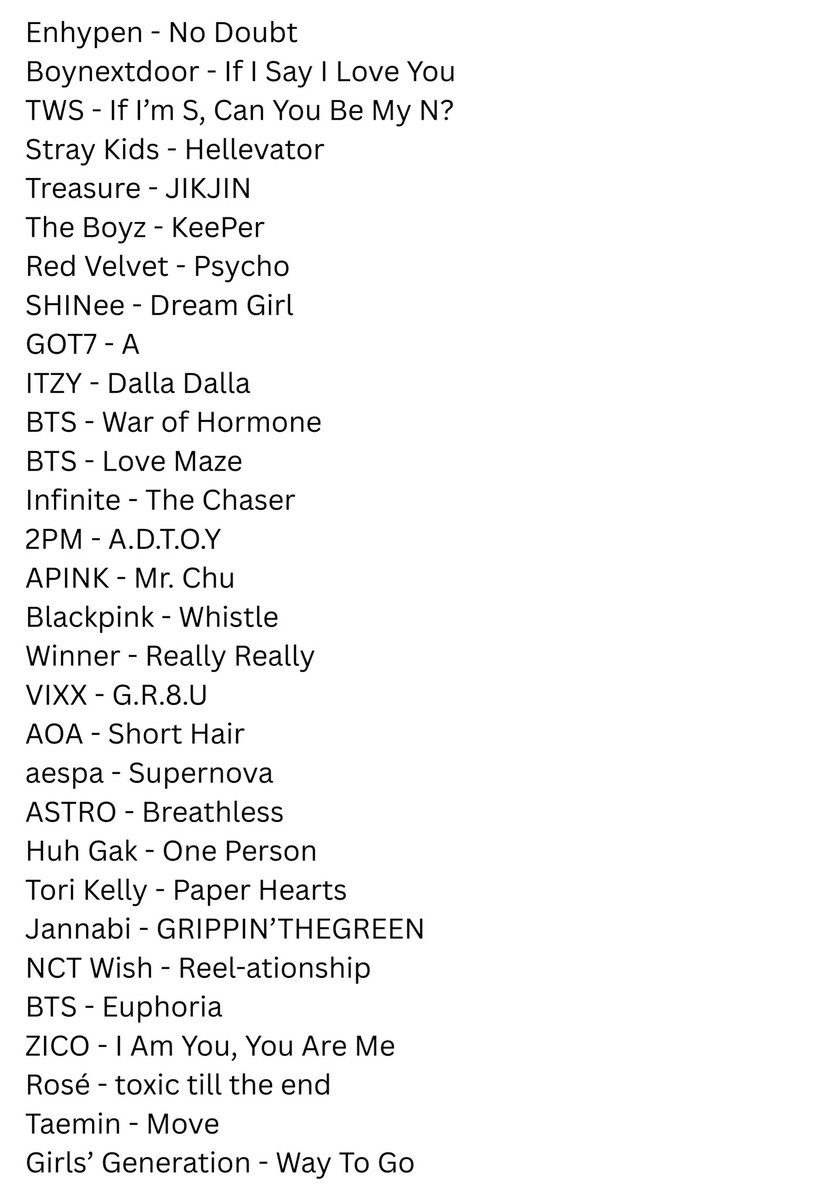 xx__archive's tweet image. 260104 #XNGHAN weverse live playlist - songs he sang