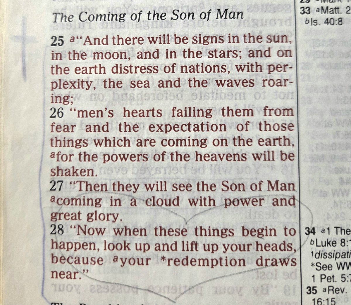 wohlford_connie's tweet image. Look up!

Luke 21:25-28  

#lookup #WrittenInRed #glory #redemption #GodsWordOurDestiny