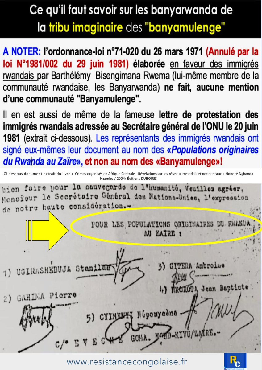 CandideOkeke's tweet photo. ⛔️" Il n’y'a pas de tutsis congolais ça n’existe pas.Mais, il y a des *tutsis rwandais immigrés* en RDC" H.Ngbanda
#CNRC
---------
⛔️ RDC/ Il n’y a pas de Tutsi congolais & l’ethnie banyamulenge n’existe pas non plus* 
(Honoré Ngbanda) -
👉Extrait des livres "Crimes organisés en Afrique centrale" et "Stratégie du chaos et du mensonge"
============. 
# CNRC
Video: https://t.co/y8g9b0t4eH
Texte: https://t.co/o6hyEX2ARb 
@7sur7_cd @actualitecd @DofKongo @DuniaSendwe @GemenaBudjala @KiengeKki @JolItuka3 @rkitsita @KimKimuntu @tokwauluaena2 @kavira_nicole @TopCongo @CASINFO_RDC @peroluwara1 @StanysBujakera @BenitaNtumba