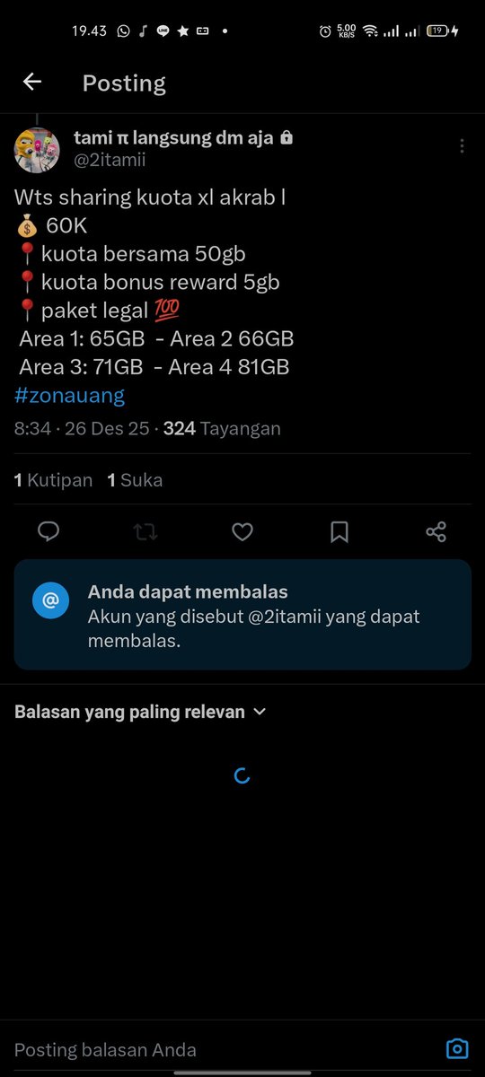 din0sawrus's tweet photo. @2itamii SCAM PENIPUAN KUOTA XL AKRAB. Udah sering ganti username tp hati2 sm qris gopay an "toko ss", ciri2 jualannya "Wts sharing kuota xl akrab 54k Legal 28/29H #zonauang Area 1:38GB Area 2: 40GB Area 3: 45GB Area 4: 55GB" atau https://t.co/7ioKmQEMz0