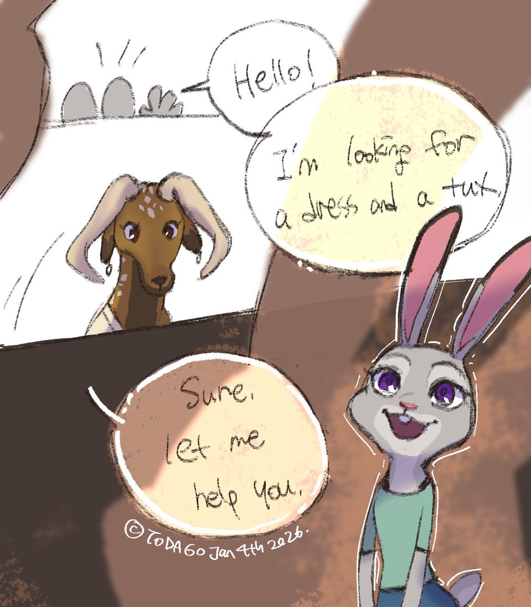 ToDaGo629's tweet image. Bunnies are always prepared for everything. A long thread 🧵🧵🧵🧵

Had this thought since I first saw the movie: how did she get the perfect tux for him?

#Zootopia2 #WildeHopps #NickJudy

[1/5]