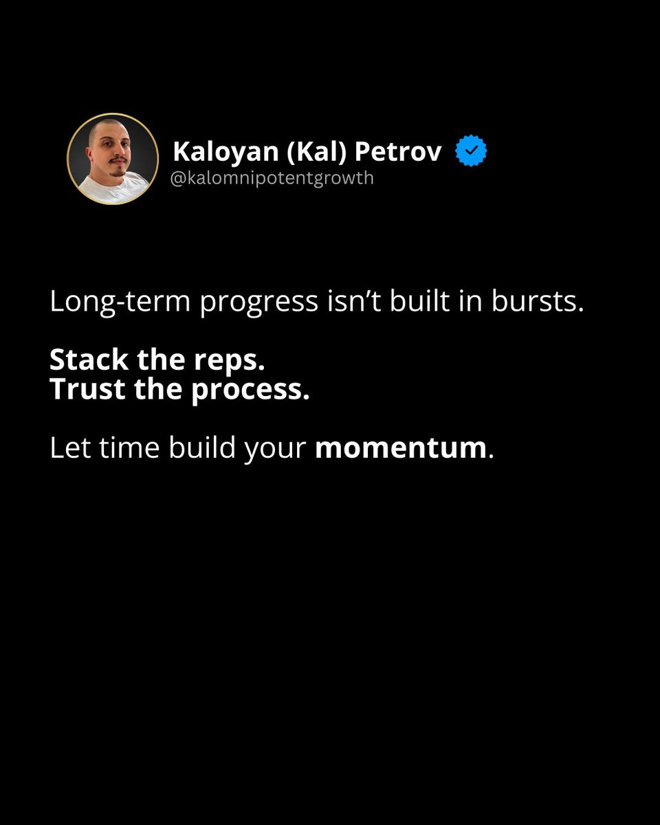 KalPetroff's tweet photo. Here is one of my favourite principles for long‑term progress:

The Compound Effect.

We tend to overestimate what they can do in a week.
And underestimate what they can do in a year.

We chase intensity.
But they ignore consistency.

Here’s the truth: https://t.co/dCuDu8z9w0