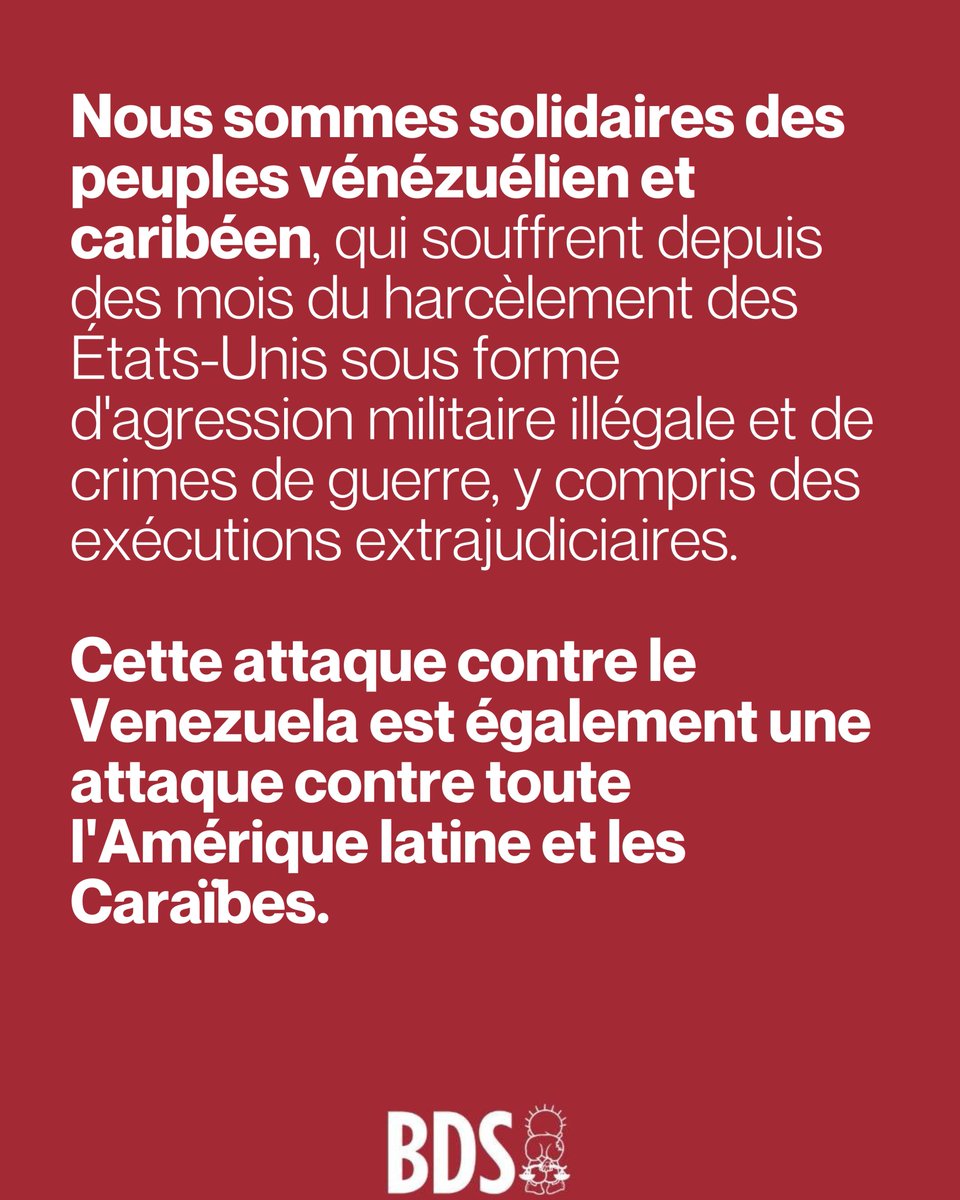 De la Palestine au Venezuela : nous appelons à l'unité dans la lutte pour l'autodétermination et à la solidarité collective contre l'axe génocidaire États-Unis-Israël.