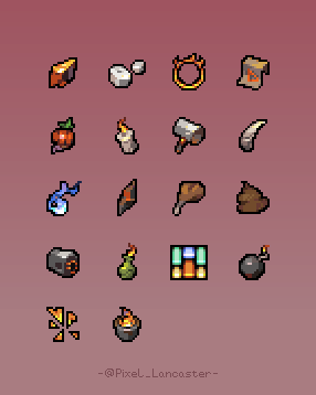 Flame Ammo

Parts of the design are based on the design approach by <a href="/drumstick_1527/">Drumstick</a>.Dragon Dung is almost certainly the fastest icon I’ve ever drawn—it took less than five minutes, practically in an instant.
#pixelart