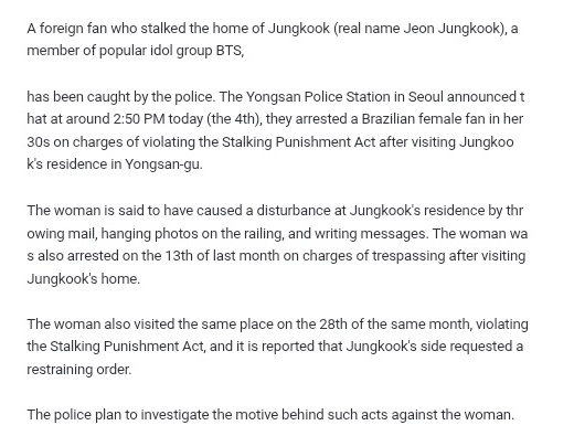 it’s genuinely frustrating and scary how little protection there is. how unsafe idols really are. s.k authorities should take stalking and privacy violation crime seriously, enforce strict consequences and acts on it.