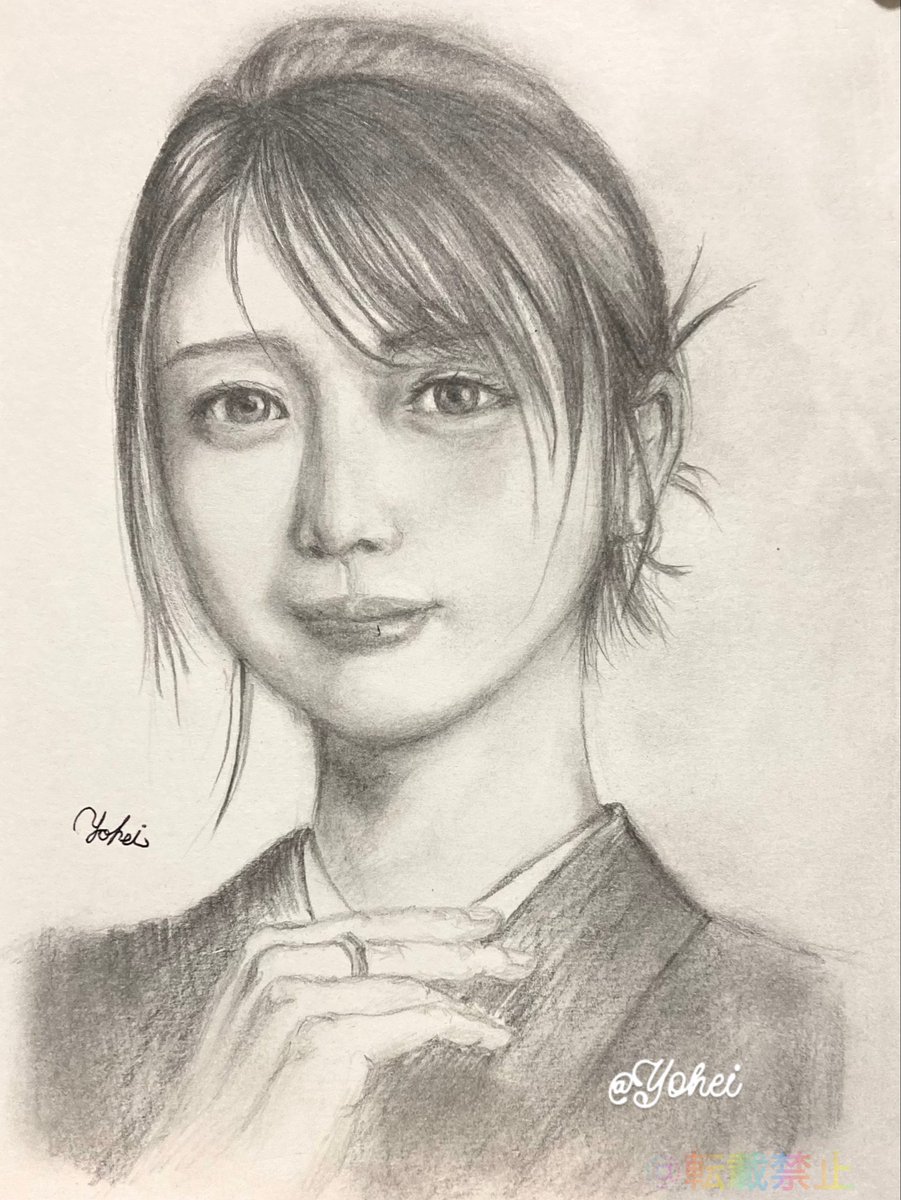 こんばんは。 日曜日午後の一枚です。 #鉛筆画 #人物画 #art